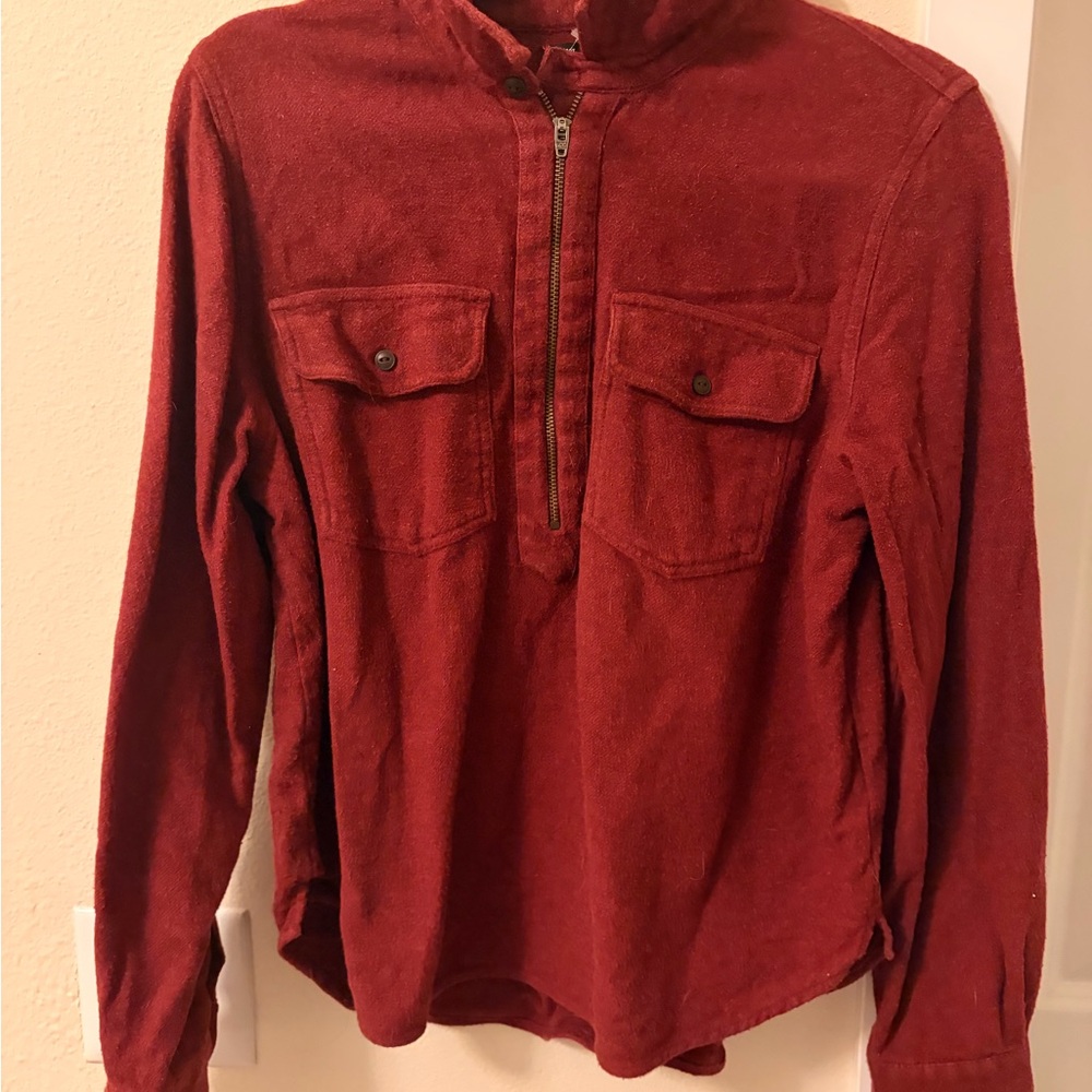 Madewell Flannel Zip-Front Popover Shirt